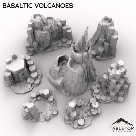 Tabletop Terrain Terrain 32mm / Full set Basaltic Volcanoes