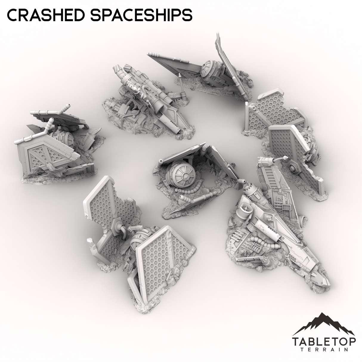 Tabletop Terrain Terrain 32mm / Full set Crashed Spaceships