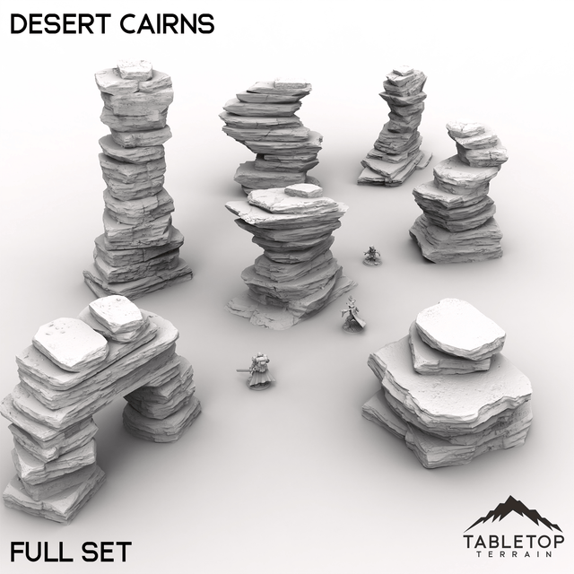 Tabletop Terrain Terrain 32mm / Full Set Desert Cairns