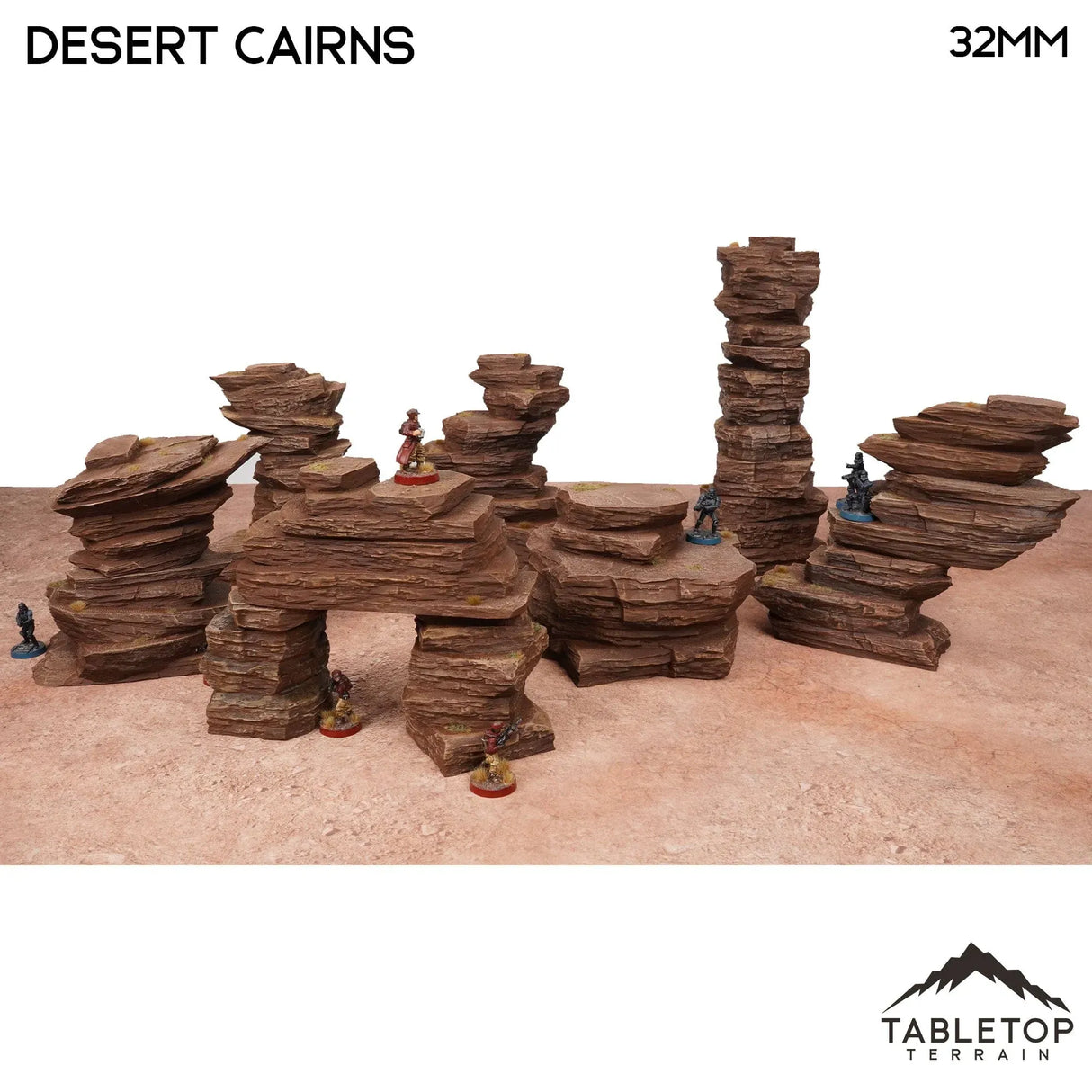 Tabletop Terrain Terrain 32mm / Full Set Desert Cairns