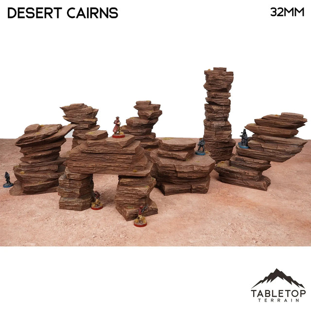 Tabletop Terrain Terrain 32mm / Full Set Desert Cairns
