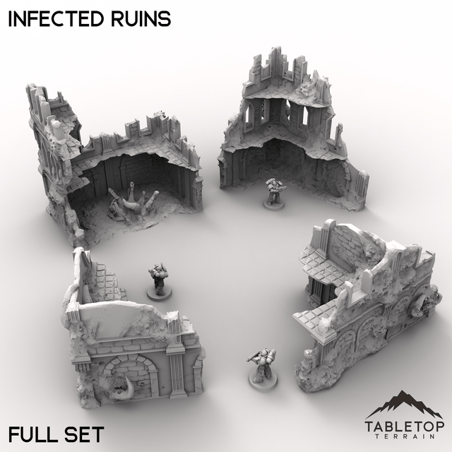 Tabletop Terrain Terrain 32mm / Full Set Infected Ruins