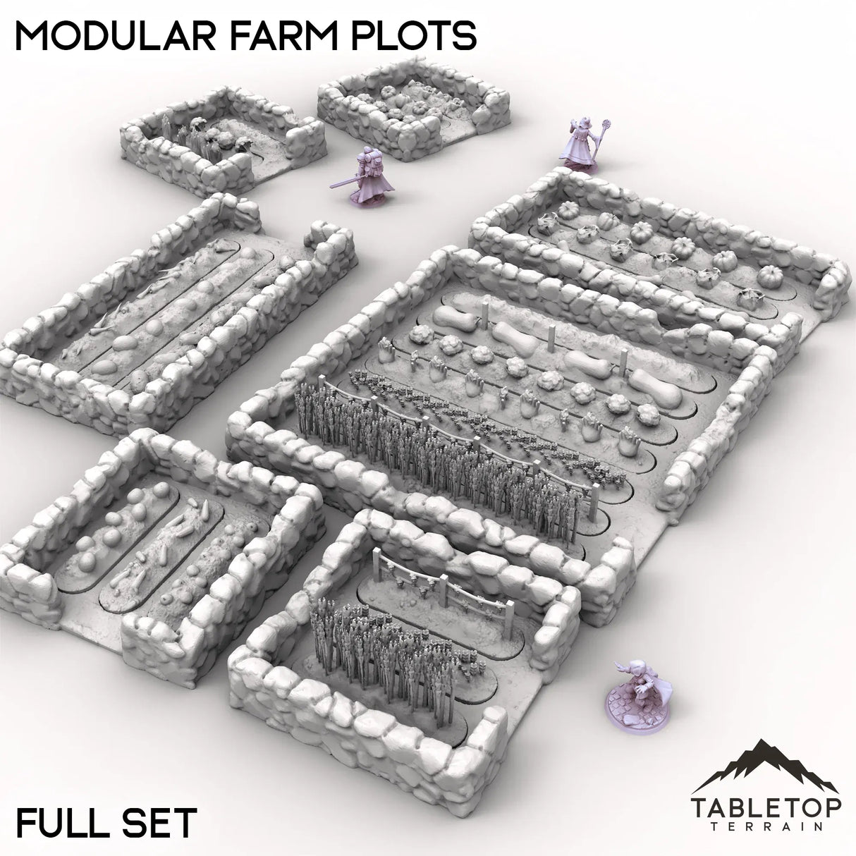 Tabletop Terrain Terrain 32mm / Full Set Modular Farm Plots
