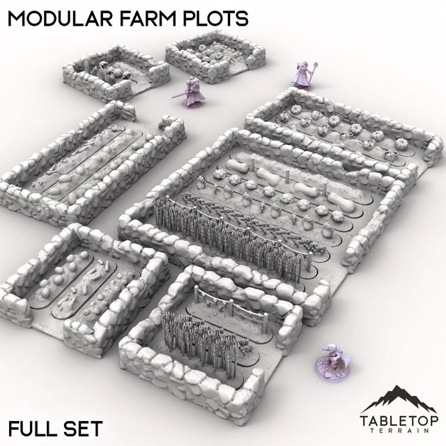 Tabletop Terrain Terrain 32mm / Full Set Modular Farm Plots