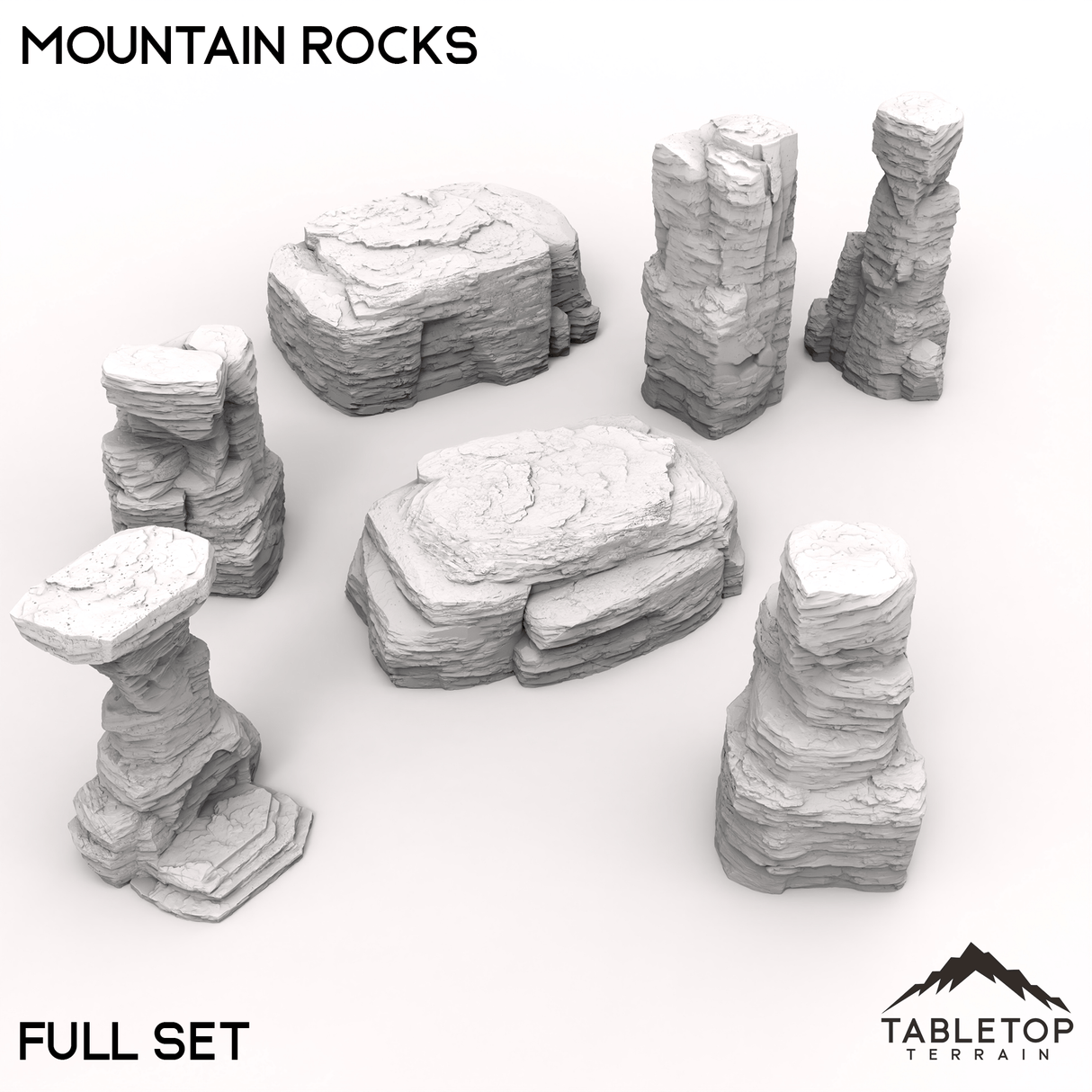 Tabletop Terrain Terrain 32mm / Full set Mountain Rocks