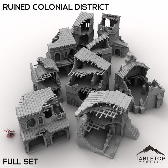 Tabletop Terrain Terrain 32mm / Full Set Ruined Colonial District