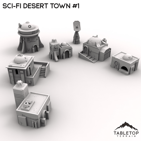 Tabletop Terrain Terrain 32mm / Full set Sci-Fi Desert Town #1