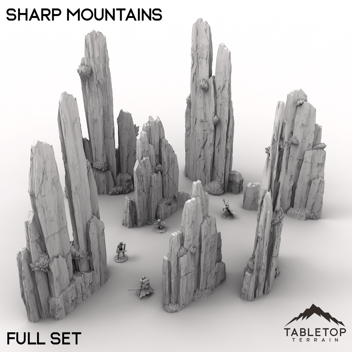 Tabletop Terrain Terrain 32mm / Full Set Sharp Mountains