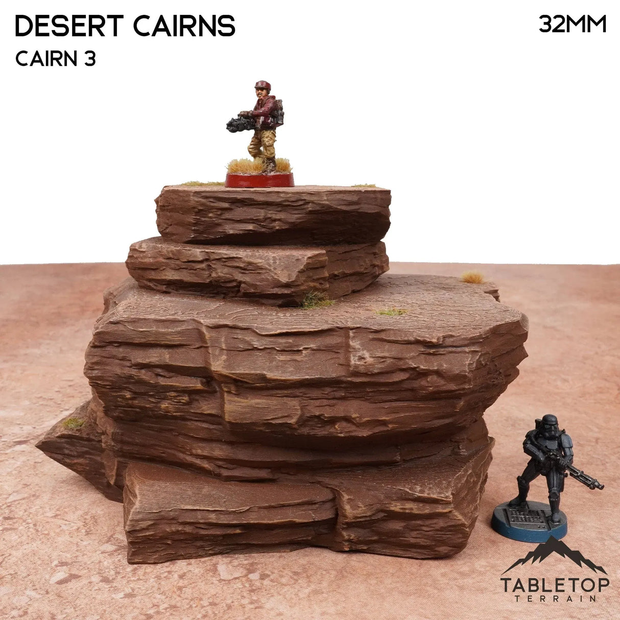 Tabletop Terrain Terrain 32mm / Mountain 3 Desert Cairns