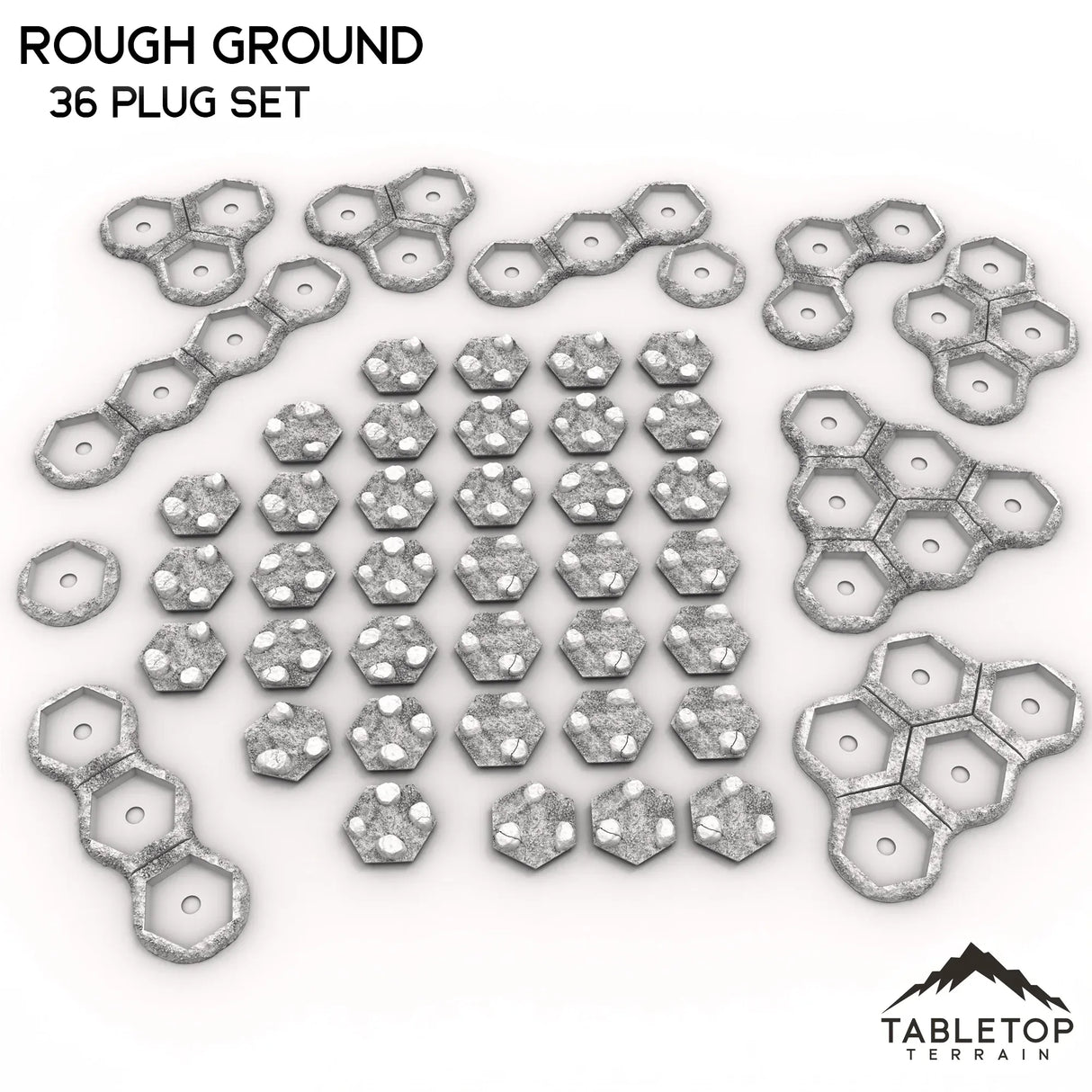 Tabletop Terrain Terrain 36 Plug Set HEXTECH Rough Ground - 6mm