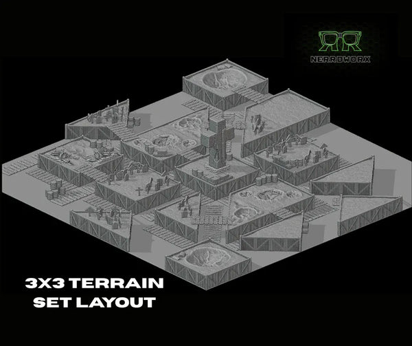 Tabletop Terrain Terrain 3x3 Battlefield Trench Wars - Full Table Collection