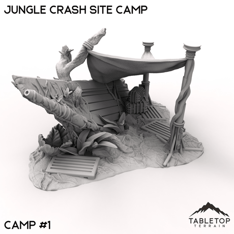 Tabletop Terrain Terrain 40mm / Camp 1 Jungle Crash Site Camp