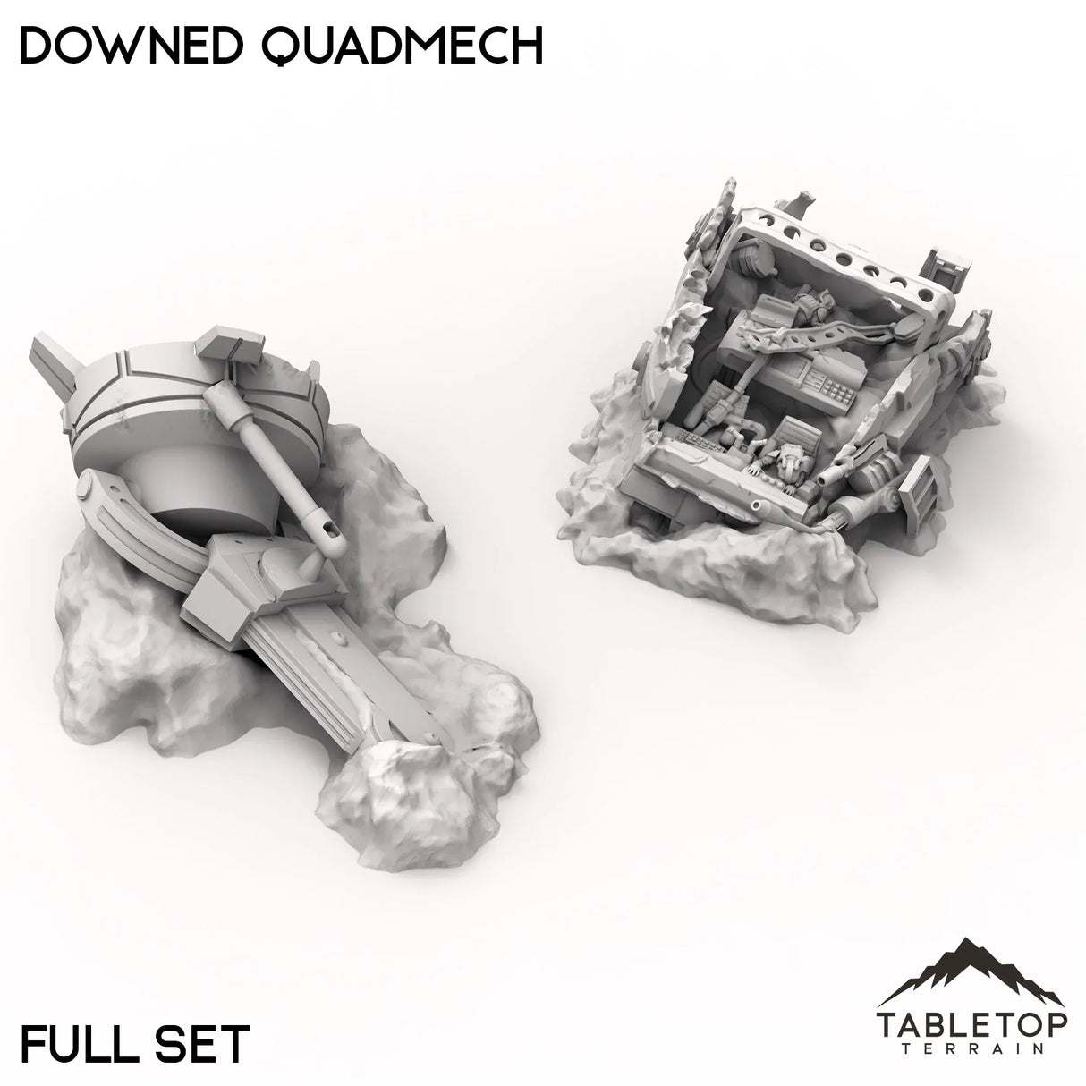 Tabletop Terrain Terrain 40mm / Full Set Downed Quadmech