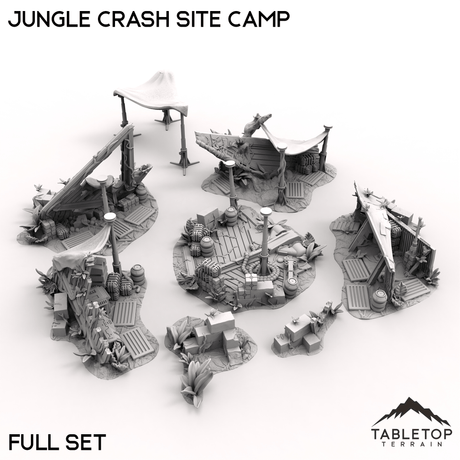 Tabletop Terrain Terrain 40mm / Full Set Jungle Crash Site Camp