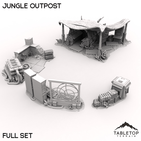 Tabletop Terrain Terrain 40mm / Full Set Jungle Outpost