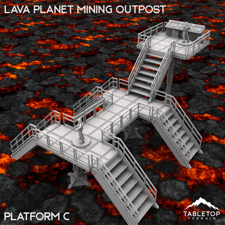 Tabletop Terrain Terrain 40mm / Platform C Lava Planet Mining Outpost