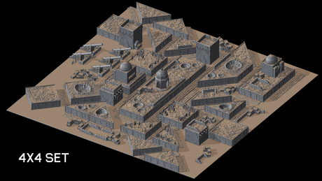 Tabletop Terrain Terrain 4x4 Battlefield Desert Trench Wars - Full Table Collection