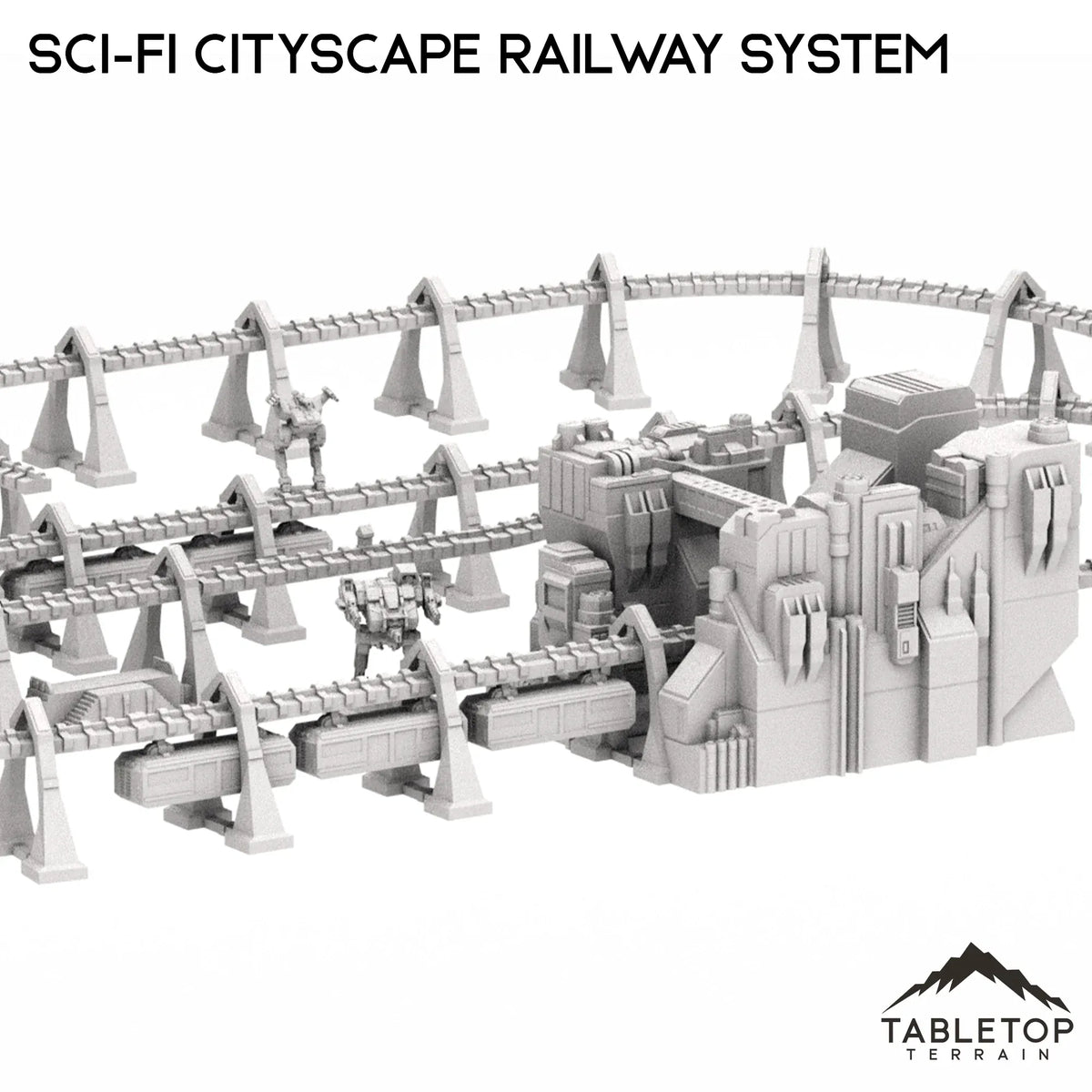 6mm Sci-Fi Cityscape Elevated Rail System – Tabletop Terrain