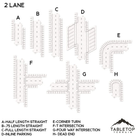 Tabletop Terrain Terrain A-Half Length Straight Concrete Jungle TechScape - 6mm