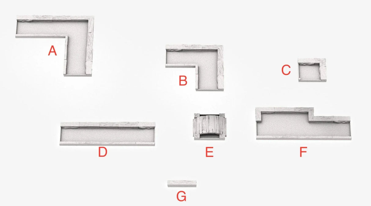 Tabletop Terrain Terrain A- No Railings Pond Large Corner Samurai Street Fish Ponds