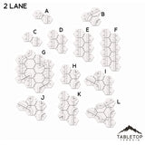 Tabletop Terrain Terrain A-Two Lane Dead End HEXTECH City Streets - 6mm