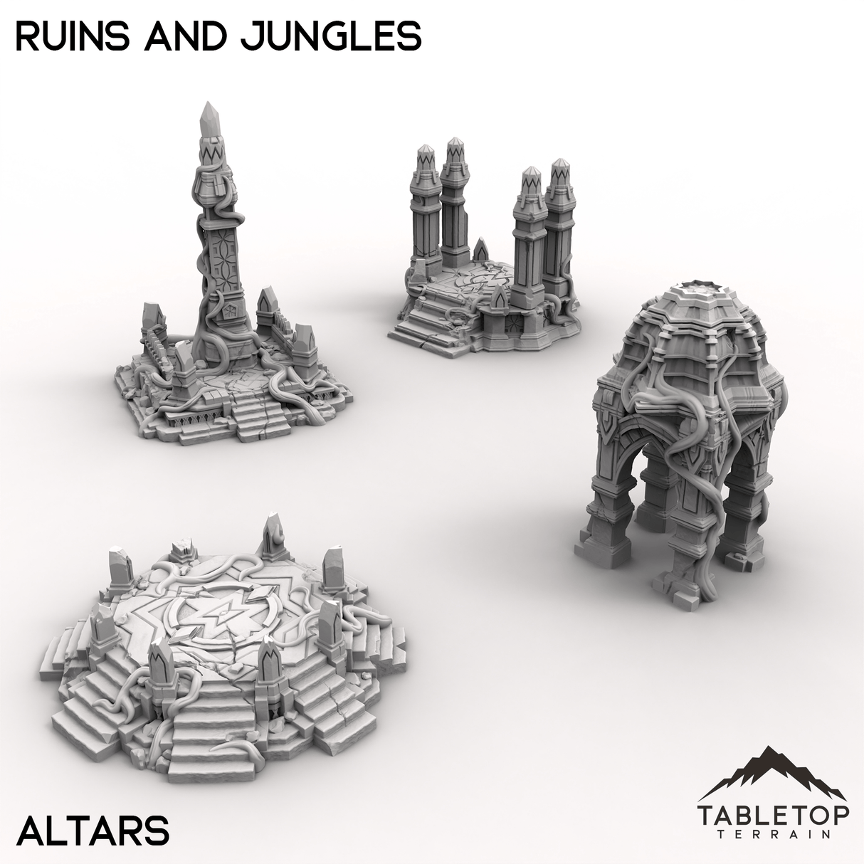 Tabletop Terrain Terrain Altars / 32mm Ruins and Jungles