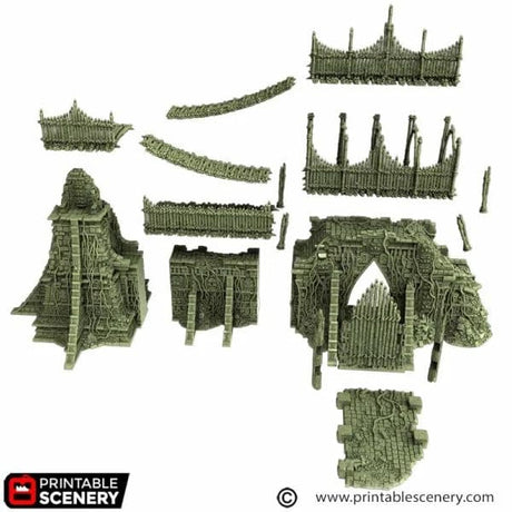 Tabletop Terrain Terrain Bamboo Fort Walls - The Gloaming Swamp
