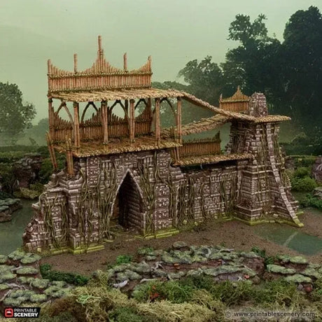 Tabletop Terrain Terrain Bamboo Fort Walls - The Gloaming Swamp