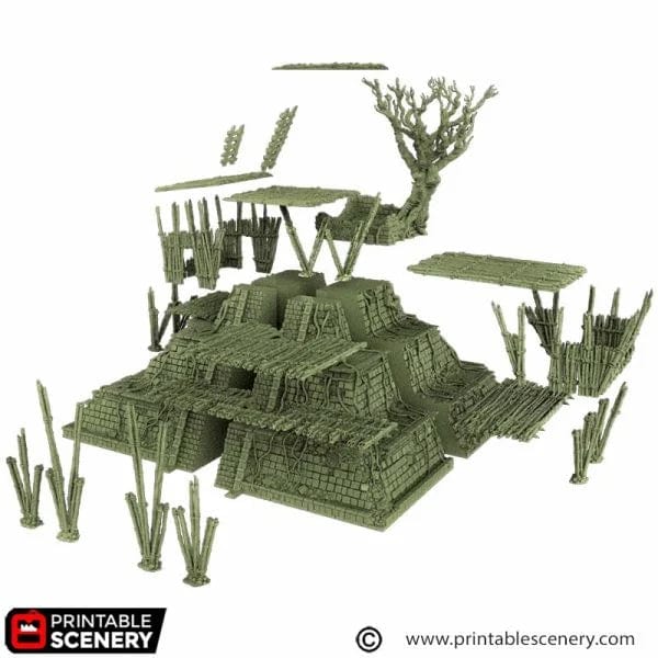 Tabletop Terrain Terrain Bamboo Temple - The Gloaming Swamp