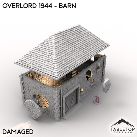 Tabletop Terrain Terrain Battle Damaged / 32mm Overlord 1944 - Barn