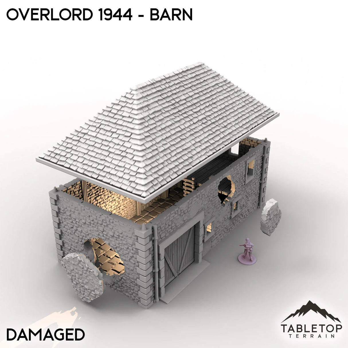 Tabletop Terrain Terrain Battle Damaged / 32mm Overlord 1944 - Barn