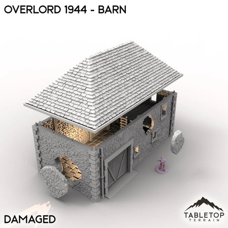 Tabletop Terrain Terrain Battle Damaged / 32mm Overlord 1944 - Barn