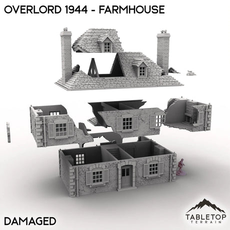 Tabletop Terrain Terrain Battle Damaged / 32mm Overlord 1944 - Farmhouse