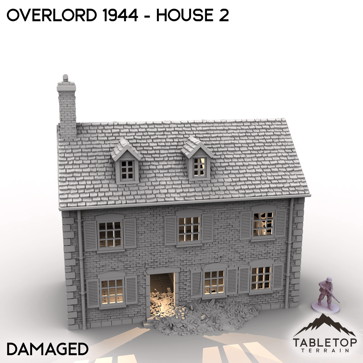 Tabletop Terrain Terrain Battle Damaged / 32mm Overlord 1944 - House 2