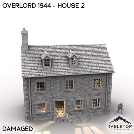 Tabletop Terrain Terrain Battle Damaged / 32mm Overlord 1944 - House 2