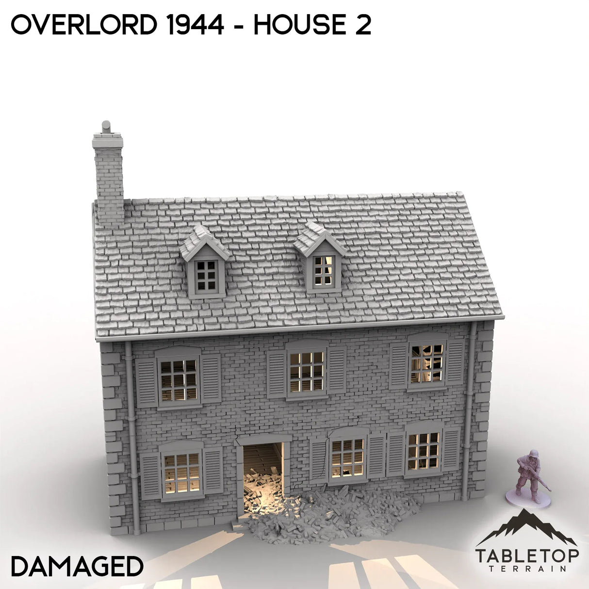 Tabletop Terrain Terrain Battle Damaged / 32mm Overlord 1944 - House 2