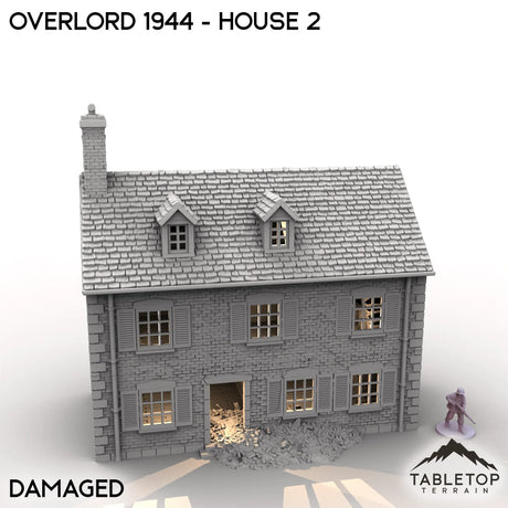 Tabletop Terrain Terrain Battle Damaged / 32mm Overlord 1944 - House 2