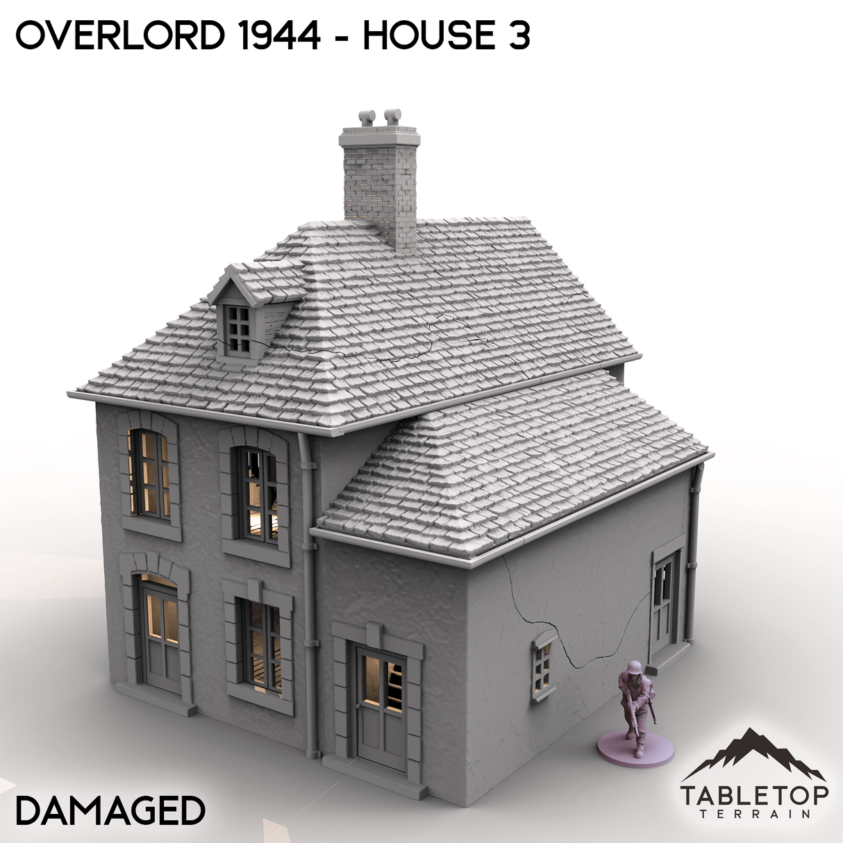 Tabletop Terrain Terrain Battle Damaged / 32mm Overlord 1944 - House 3