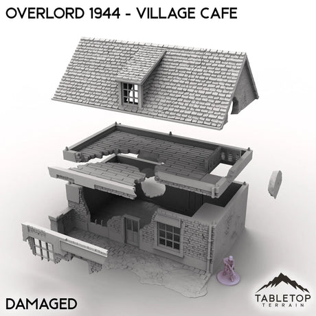 Tabletop Terrain Terrain Battle Damaged / 32mm Overlord 1944 - Village Cafe