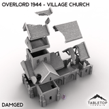 Tabletop Terrain Terrain Battle Damaged / 32mm Overlord 1944 - Village Church