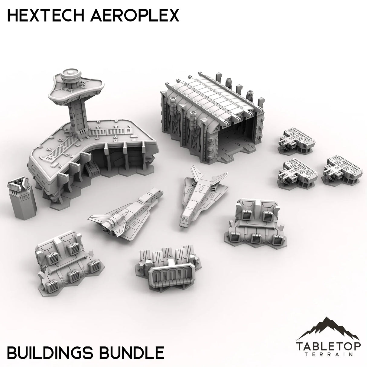 Tabletop Terrain Terrain Buildings Bundle HEXTECH Aeroplex - 6mm