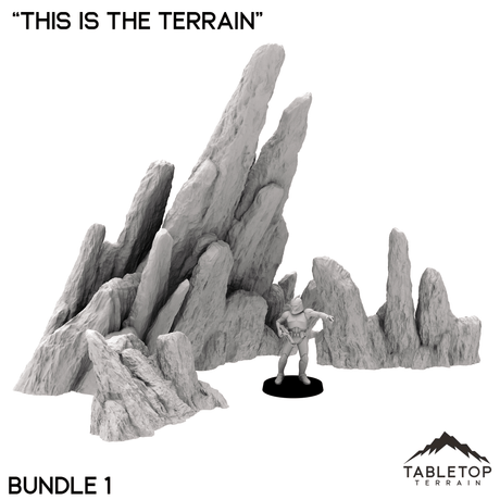 Tabletop Terrain Terrain Bundle 1 Jagged Rocks - "This Is The Terrain"