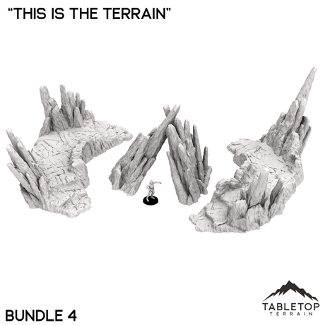 Tabletop Terrain Terrain Bundle 4 Jagged Rocks - "This Is The Terrain"