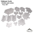 Tabletop Terrain Terrain Bundle HEXTECH Rivers and Lakes Terrain Tiles - 6mm