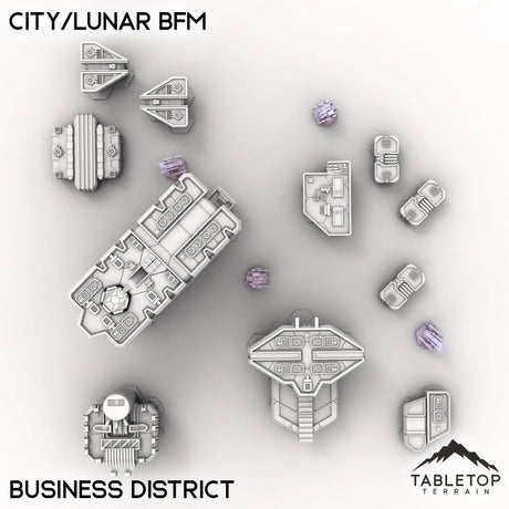 Tabletop Terrain Terrain Business District HEXTECH City/Lunar BFM - City Map Pack