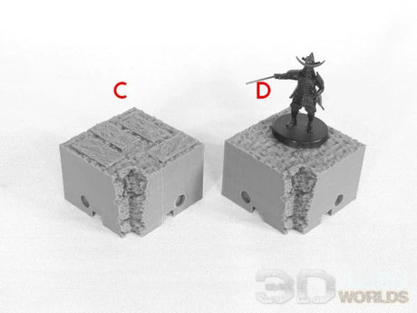 Tabletop Terrain Terrain C- Canal Inner Corner with Path on top Samurai Canal Set