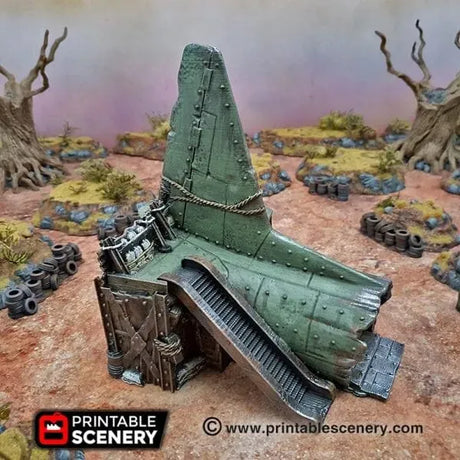 Tabletop Terrain Terrain Cargo Plane Rampart Entrance - Apocalyptic Terrain