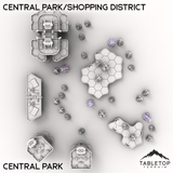 Tabletop Terrain Terrain Central Park HEXTECH Central Park/Shopping District - City Map Pack