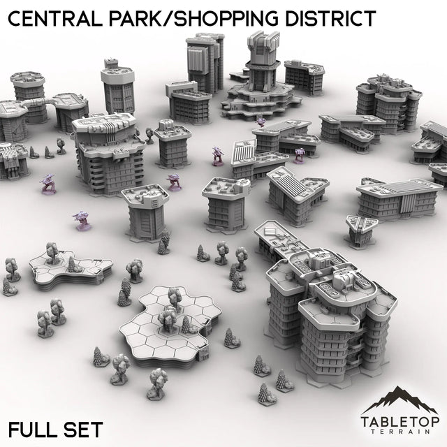 Tabletop Terrain Terrain Central Park/Shopping District Full Set HEXTECH Central Park/Shopping District - City Map Pack