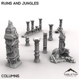 Tabletop Terrain Terrain Columns / 32mm Competitive Fantasy Ruins and Jungles